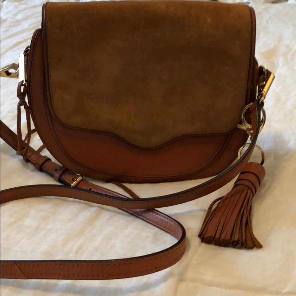 Brown suede crossbody Rebecca minkoff bag